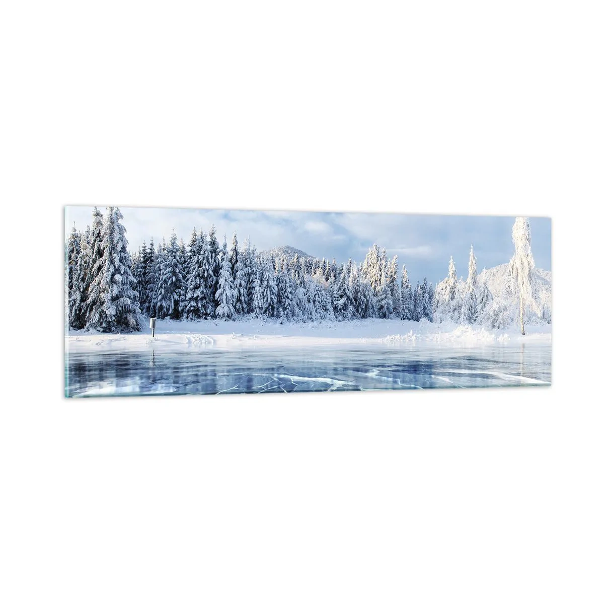 Glasbild - Bild auf glas - Eine schillernde und kristallklare Aussicht - 90x30 cm