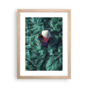 Poster in einem Rahmen aus heller Eiche - In einem Meer aus Netzen - 30x40 cm