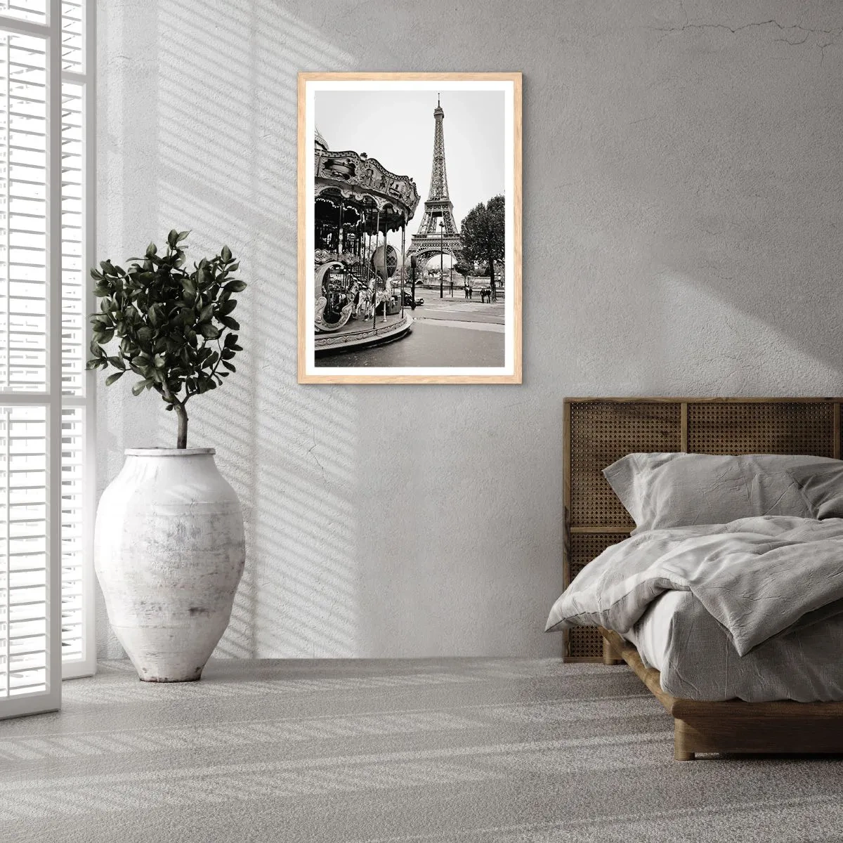 Poster in einem Rahmen aus heller Eiche - So lustig ist es nur in Paris - 61x91 cm