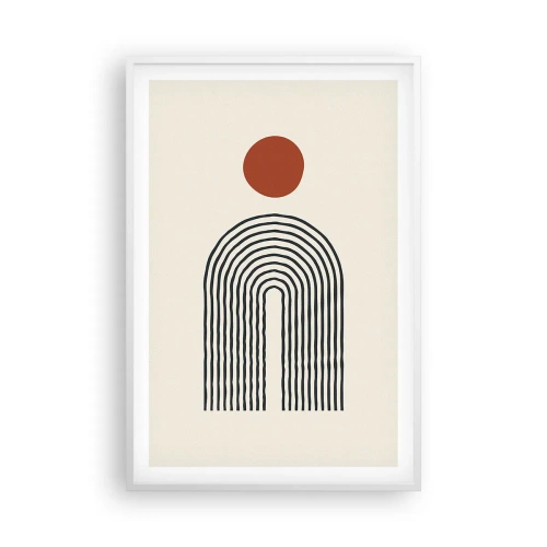 Poster in einem weißen Rahmen - Magnetismus von Formen und Farben - 61x91 cm