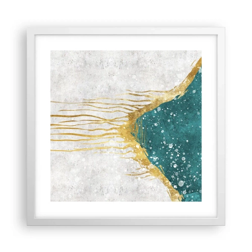 Poster in einem weißen Rahmen - Goldene Flut - 40x40 cm