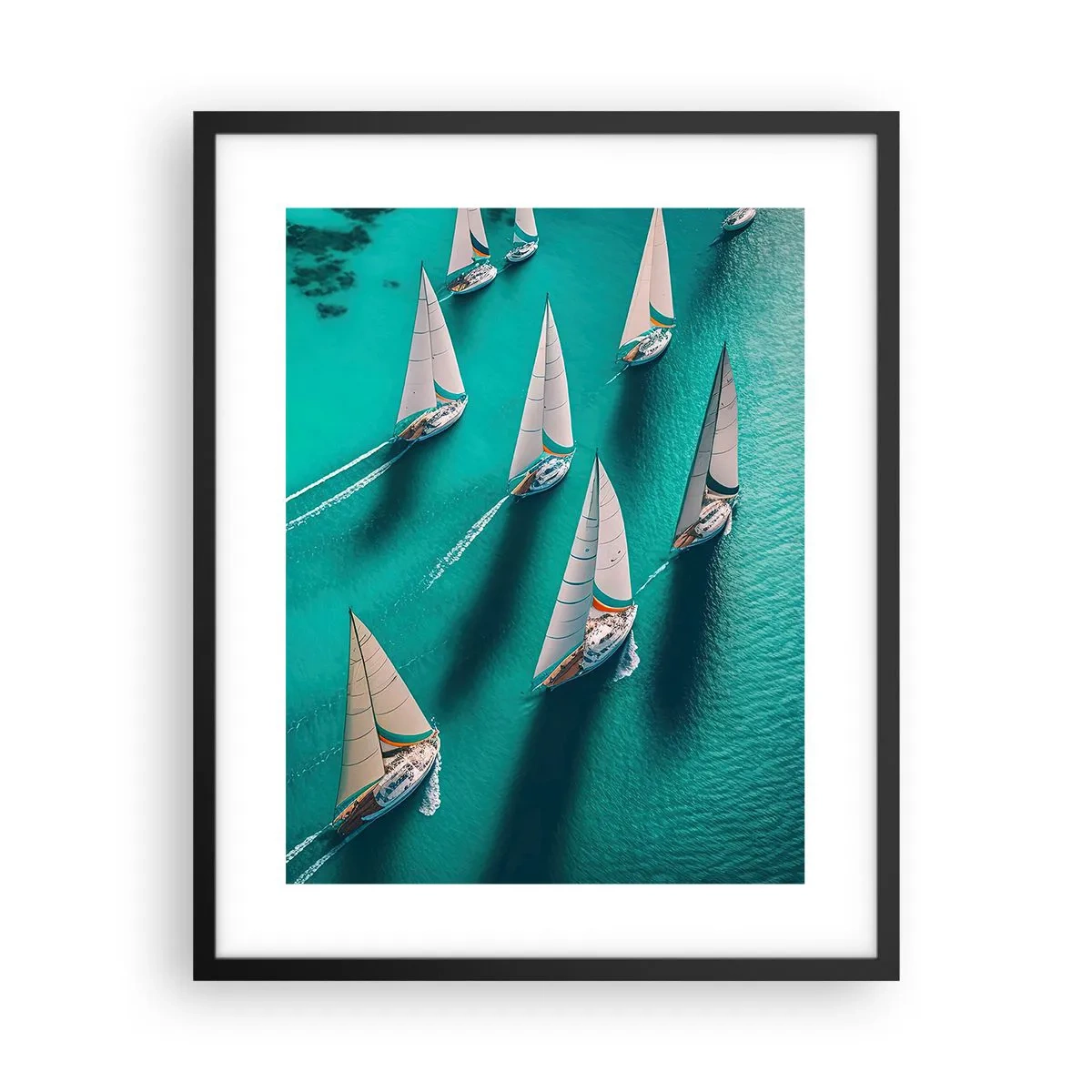 Poster in einem schwarzem Rahmen - Im Wettbewerb mit dem Wind - 40x50 cm