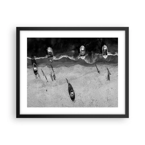 Poster in einem schwarzem Rahmen - Immer noch am Ufer… - 50x40 cm