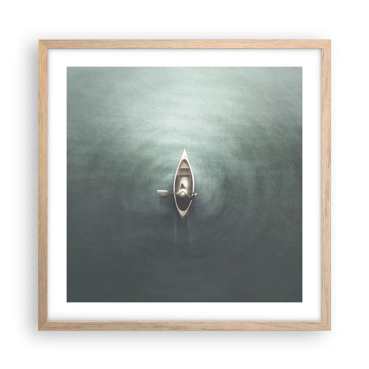 Poster in einem Rahmen aus heller Eiche - Durch den Mondsee - 50x50 cm