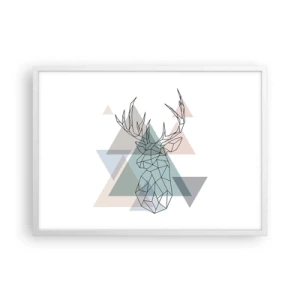 Poster in einem weißen Rahmen - In einem geometrischen Wald - 70x50 cm
