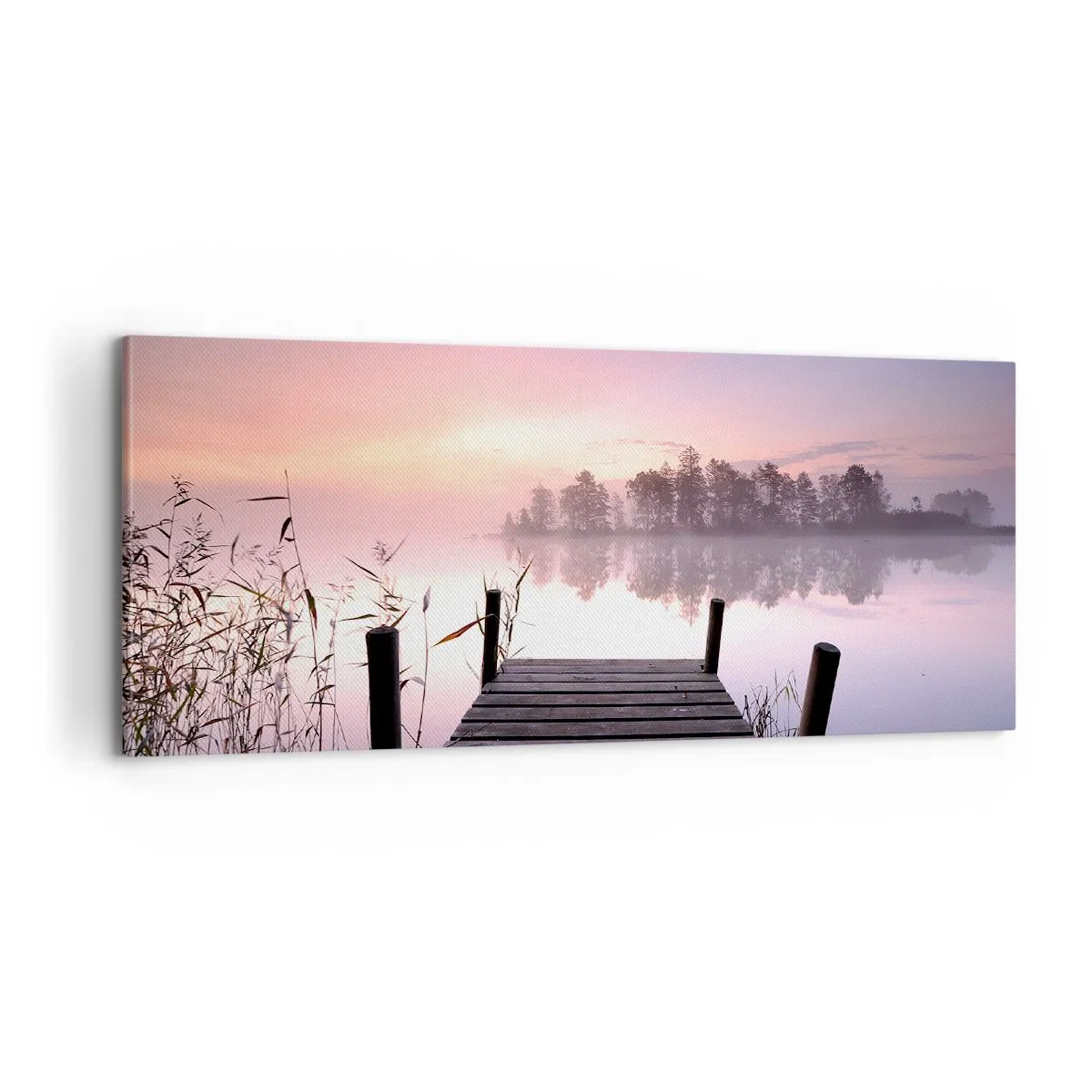 Bild auf Leinwand - Leinwandbild - Aus dem lila Nebel ... - 100x40 cm