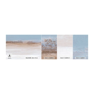 Fototapeten Muster Selbstklebend Deluxe Sticker - Mehrdeutige Landschaft - Stück, Hell, Minimalismus - 100x30 cm
