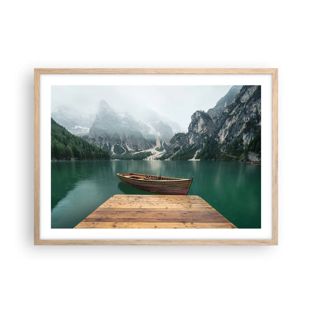 Poster in einem Rahmen aus heller Eiche - Und die stolzen Felsen der Stirn - 70x50 cm