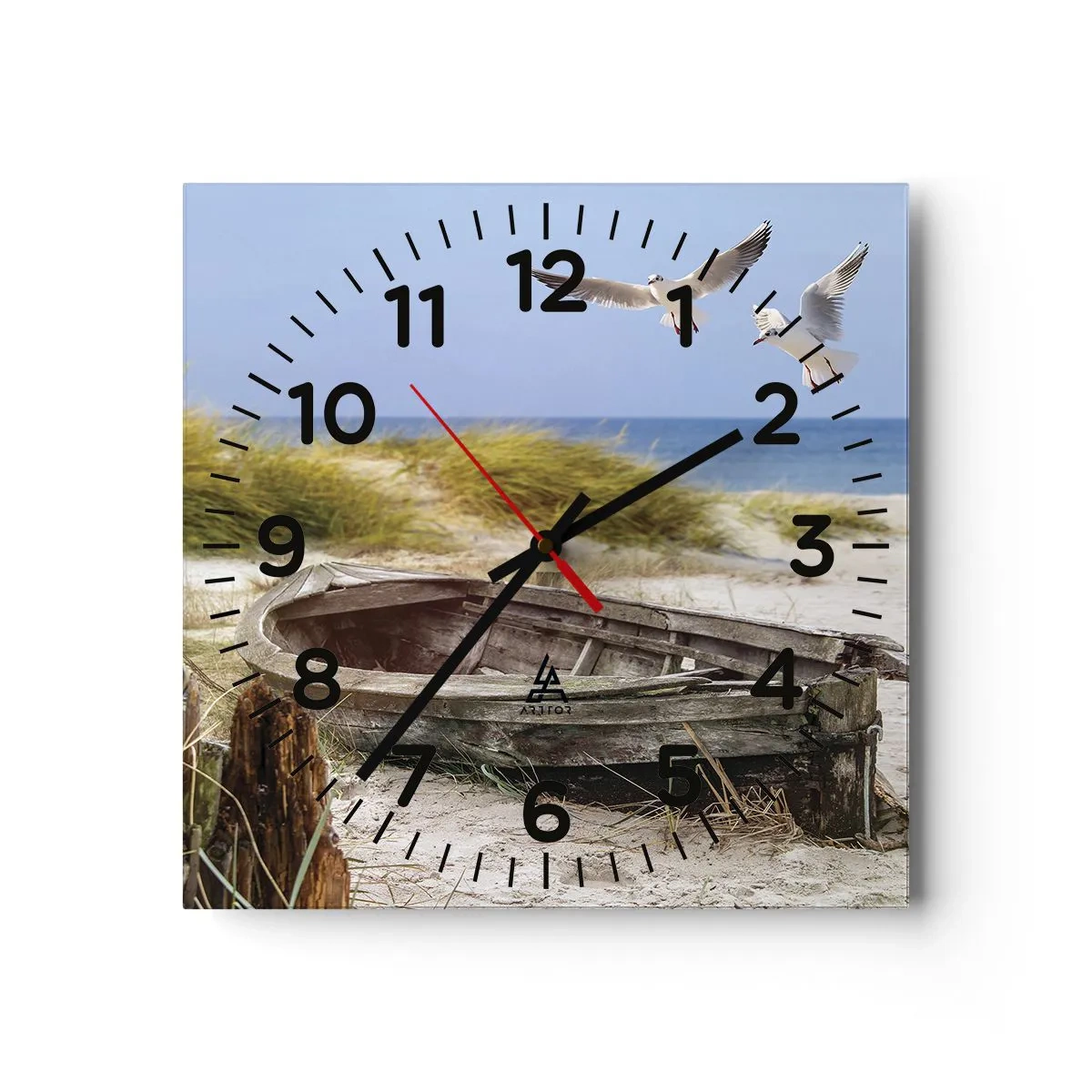 Wanduhr - Glasuhr - In Wind gebadet - 40x40 cm