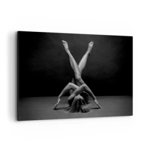 Bild auf Leinwand - Leinwandbild - Eine künstlerische Interpretation einer Frau in Schwarzweiß - 120x80cm - Die Geometrie der Nacktheit - Moderne Wanddekoration für Wohnzimmer und Schlafzimmer ARTTOR