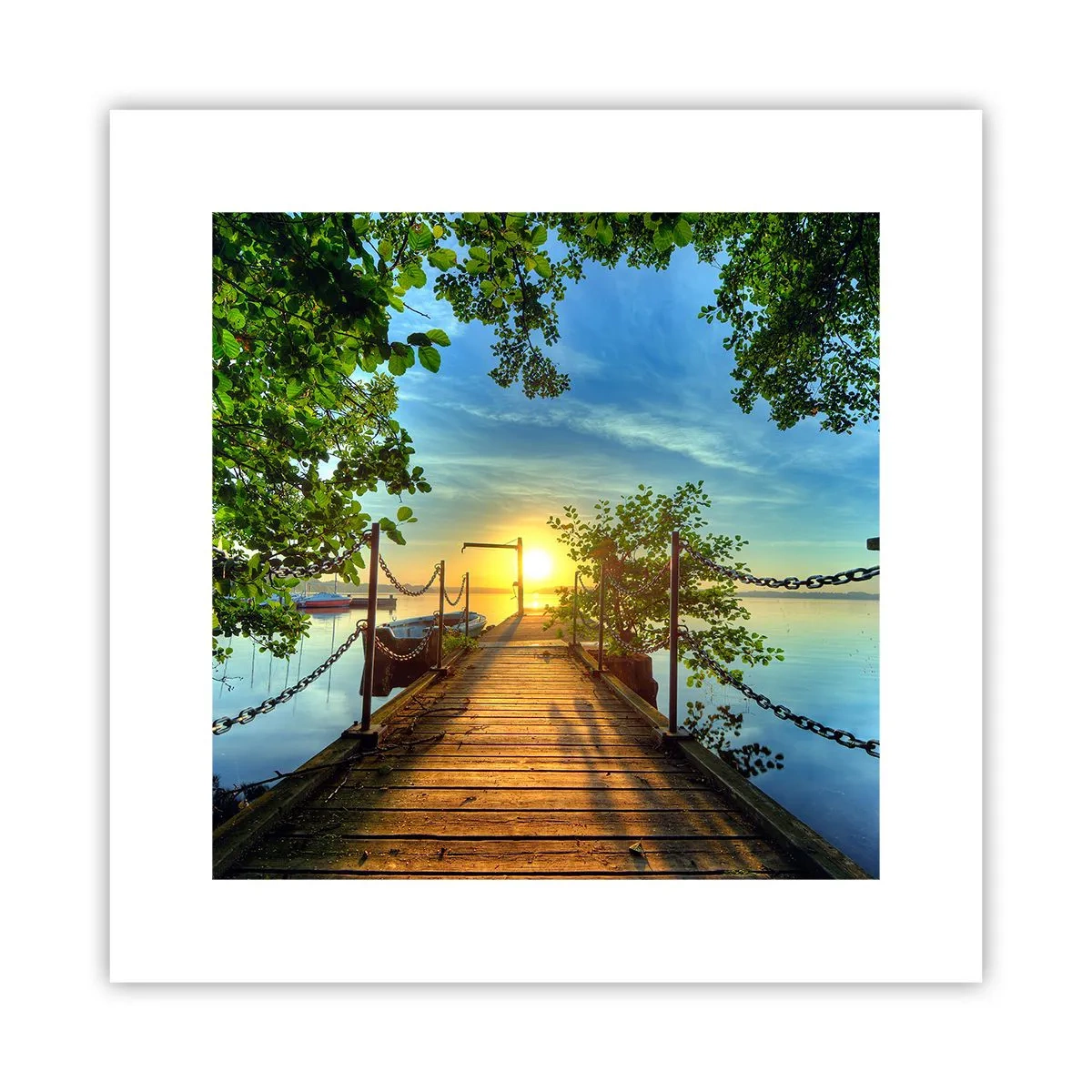 Poster - Westen auf dem Wasser - 30x30 cm