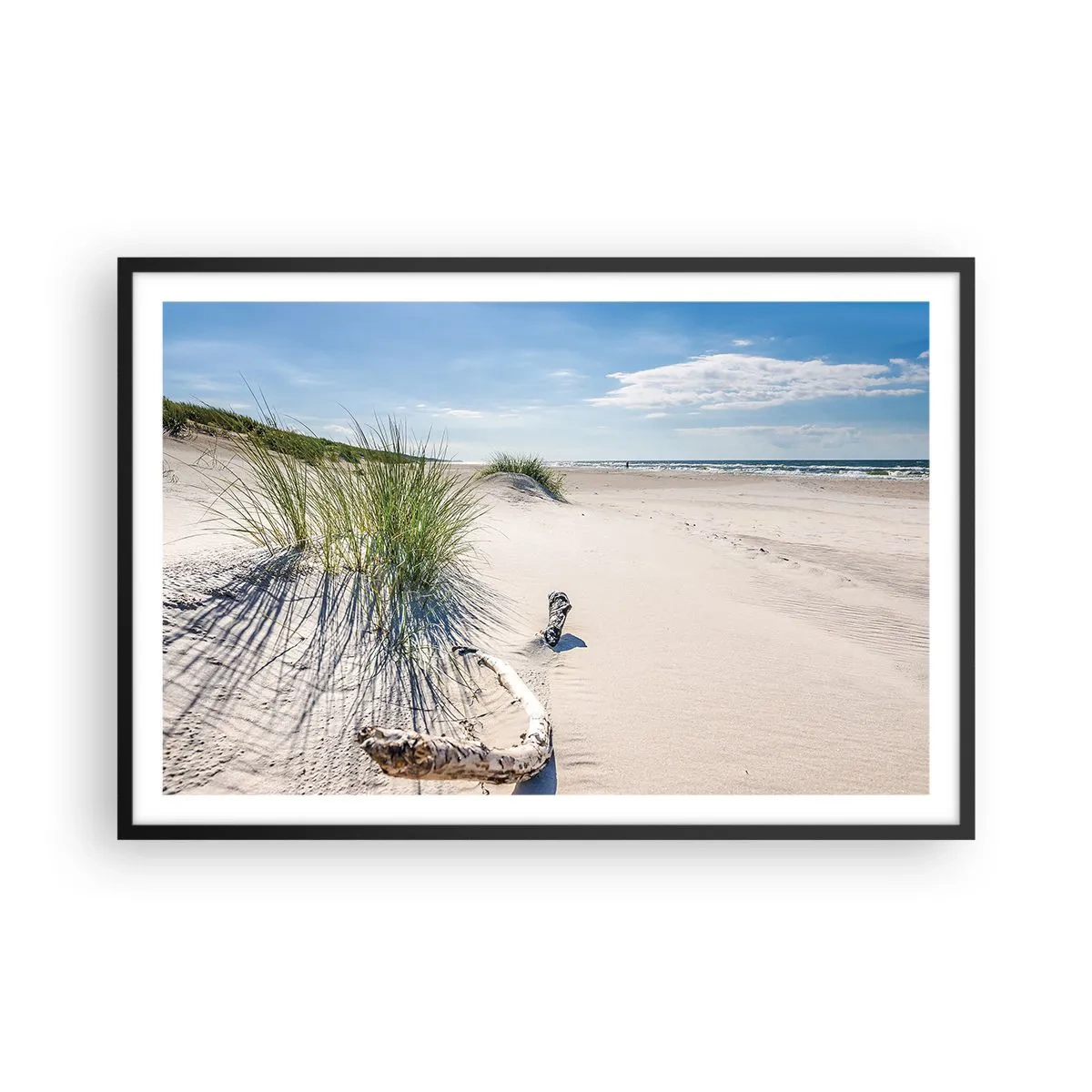 Poster in einem schwarzem Rahmen - Der schönste Strand? Ostsee-Strand - 91x61 cm