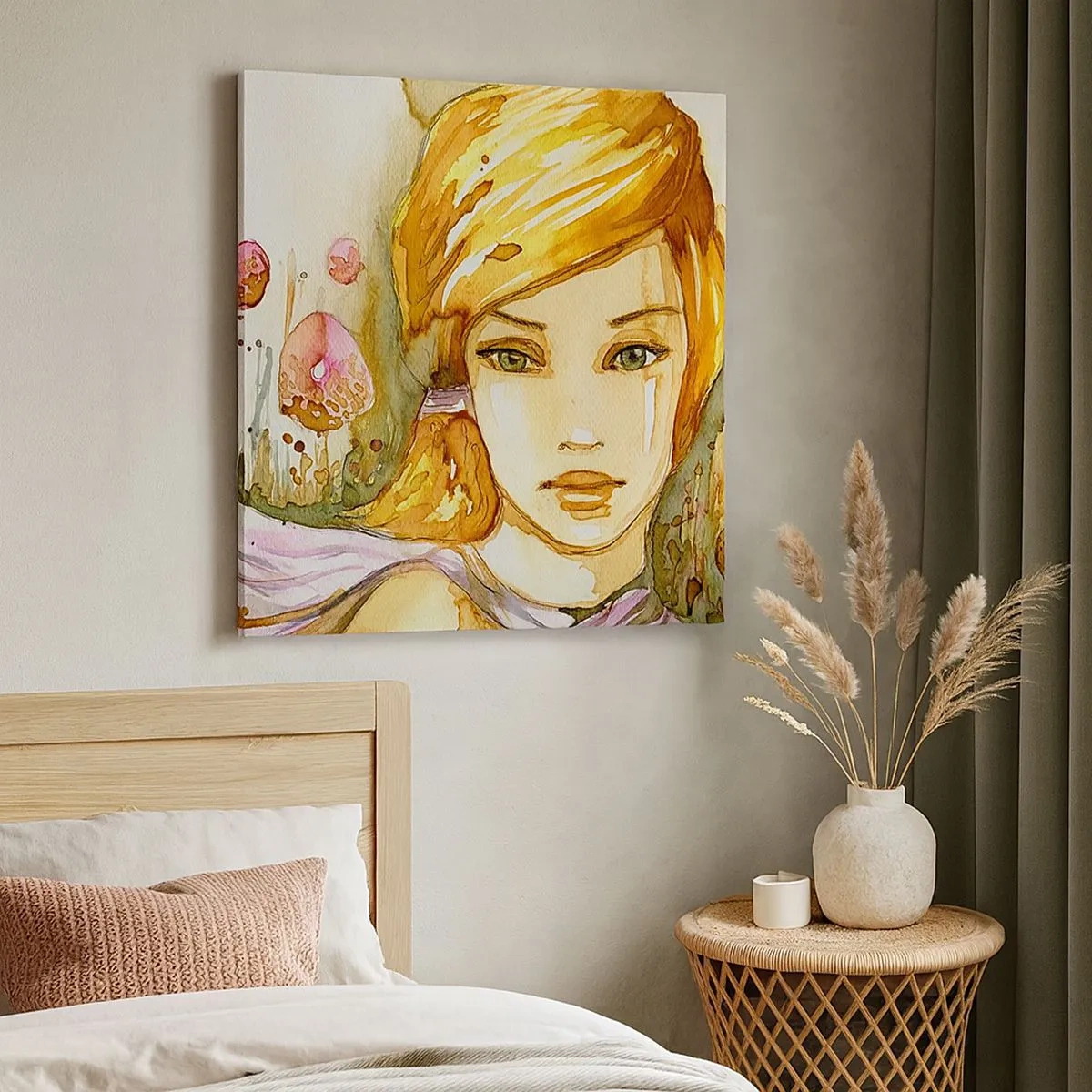 Bild auf Leinwand - Leinwandbild - Ein smaragdgrüner Look, der die Wut beruhigt - 30x30 cm