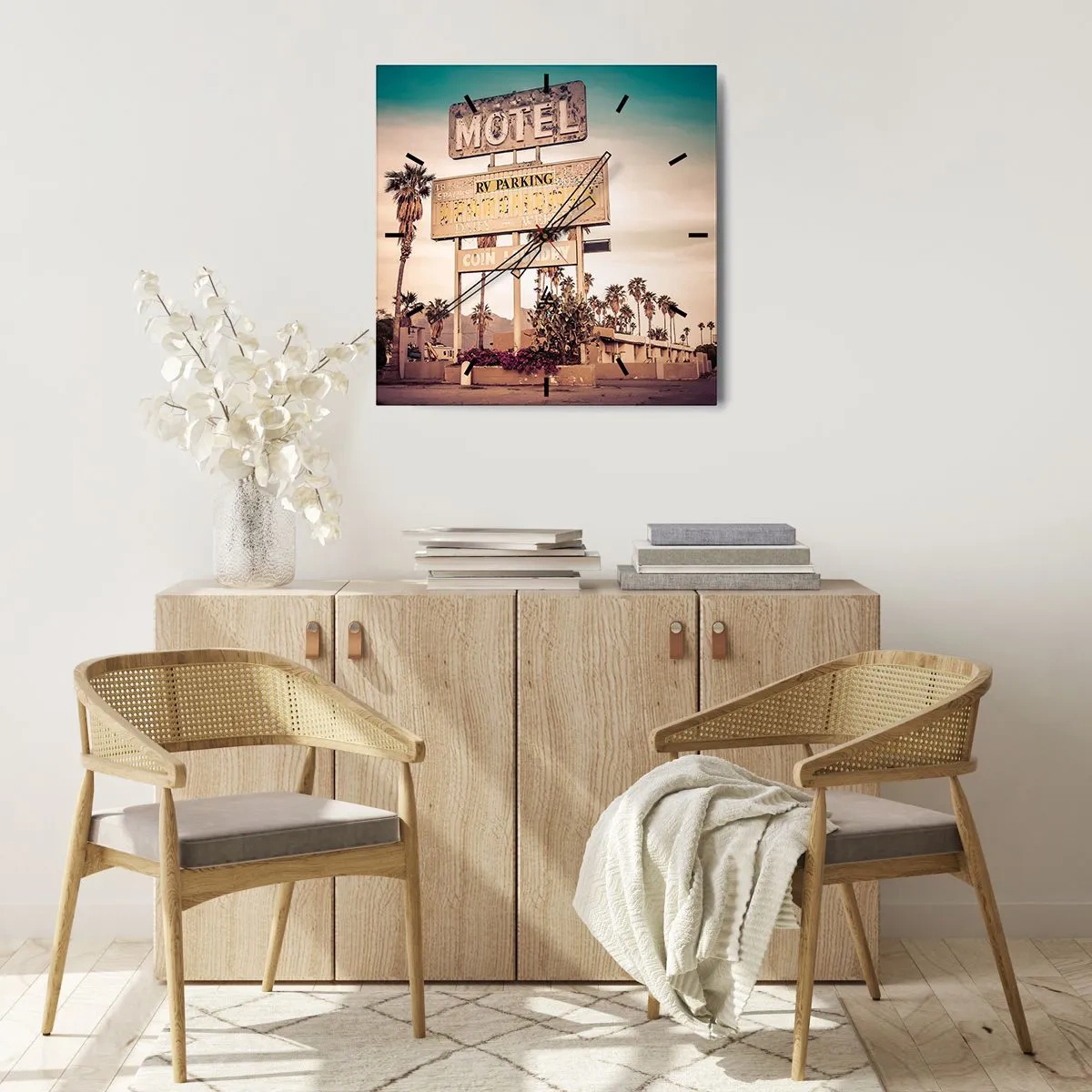 Wanduhr - Glasuhr - Hier ist die Zeit stehen geblieben - 30x30 cm