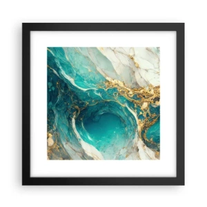 Poster in einem schwarzem Rahmen - Komposition mit Goldadern - 30x30 cm
