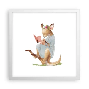Poster in einem weißen Rahmen - Lies mir vor Mama - 40x40 cm