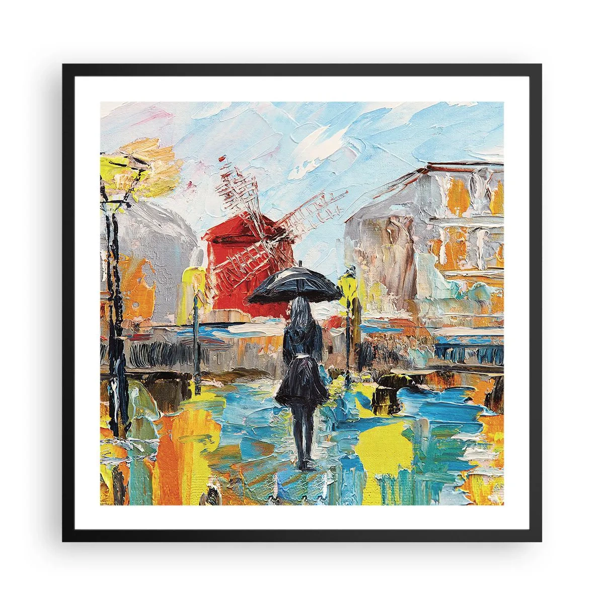 Poster in einem schwarzem Rahmen - Pariser Legenden - 60x60 cm