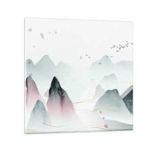 Glasbild - Bild auf glas - Über die Gipfel - 30x30 cm