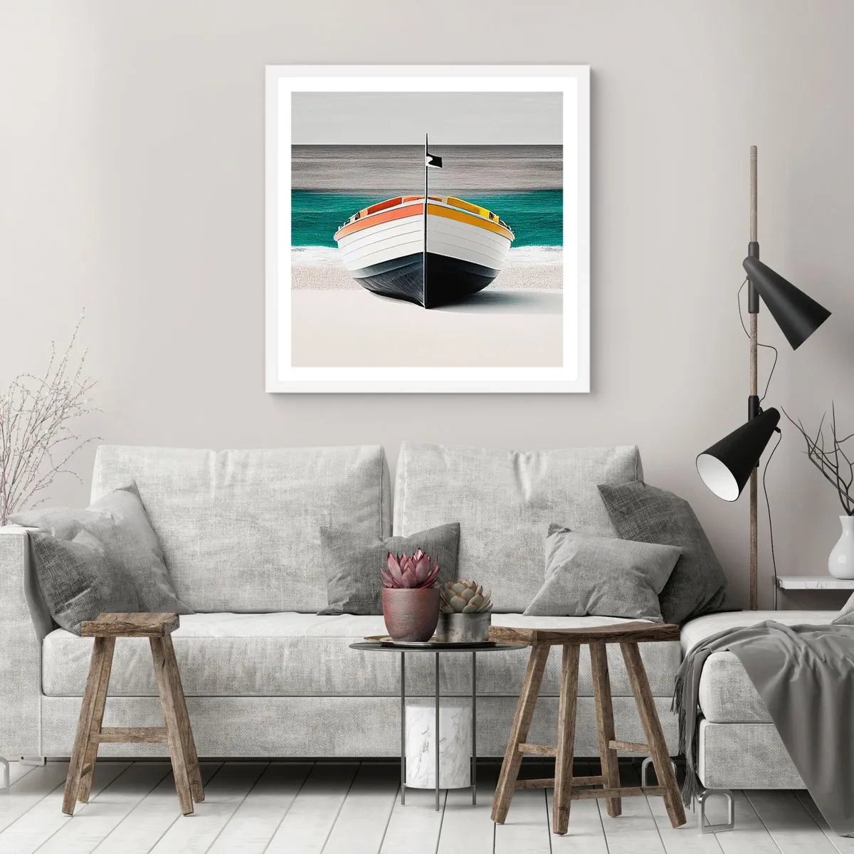 Poster in einem weißen Rahmen - An seinem Platz - 50x50 cm