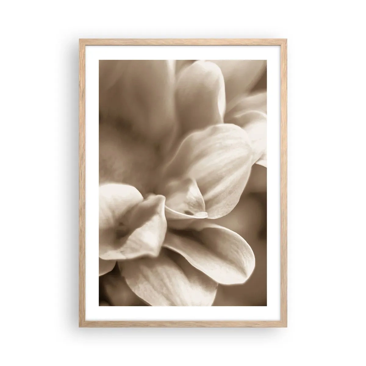 Poster in einem Rahmen aus heller Eiche - So sanft wie ein Lächeln - 50x70 cm