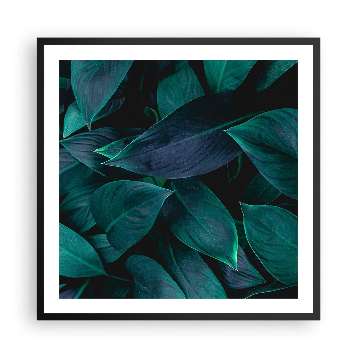 Poster in einem schwarzem Rahmen - Grün in sich selbst - 60x60 cm