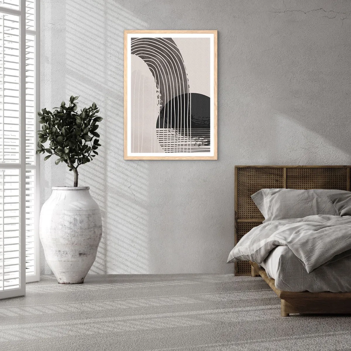 Poster in einem Rahmen aus heller Eiche - Hin und zurück - 40x50 cm