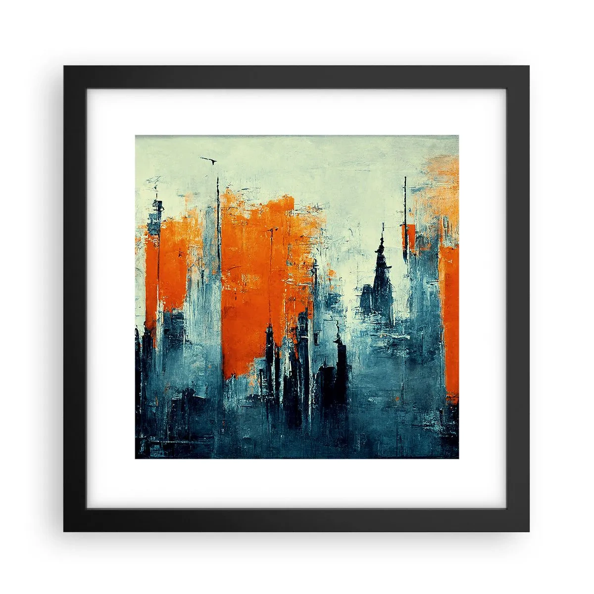 Poster in einem schwarzem Rahmen - Moderne Landschaft - 30x30 cm