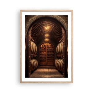 Poster in einem Rahmen aus heller Eiche - Stimmungsvoller Keller - 50x70 cm