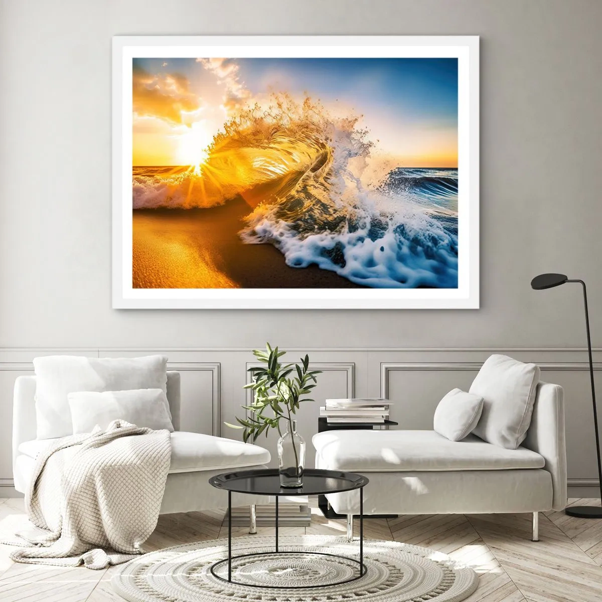 Poster in einem weißen Rahmen - Spaß im Sand - 50x40 cm