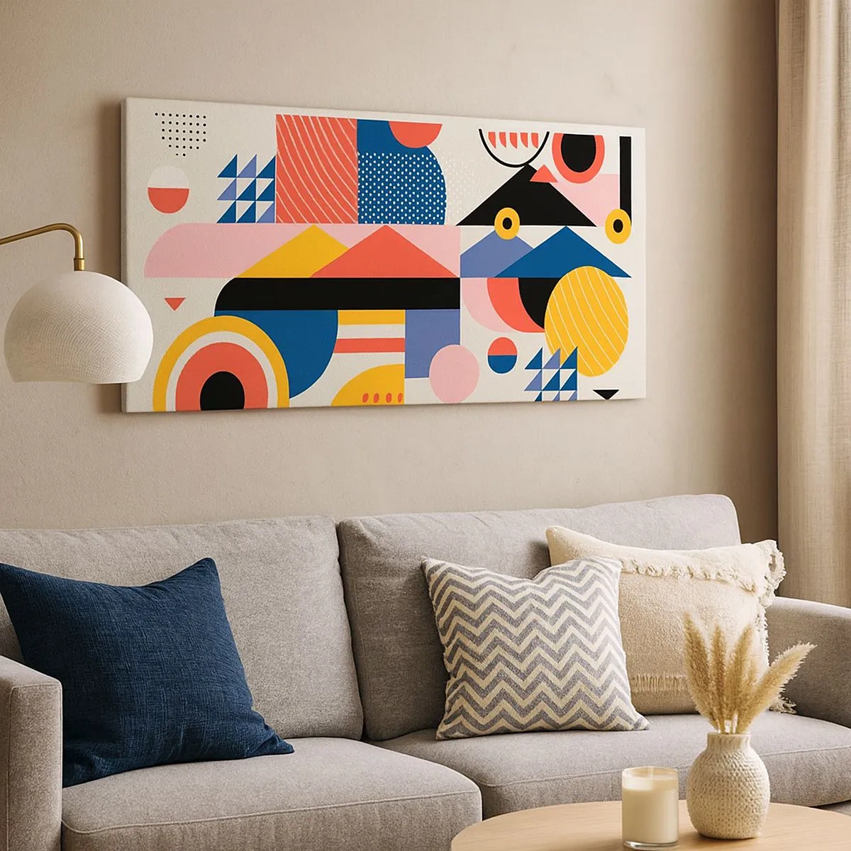 Bild auf Leinwand - Leinwandbild - Komposition: Na, los, spiel! - 100x40 cm