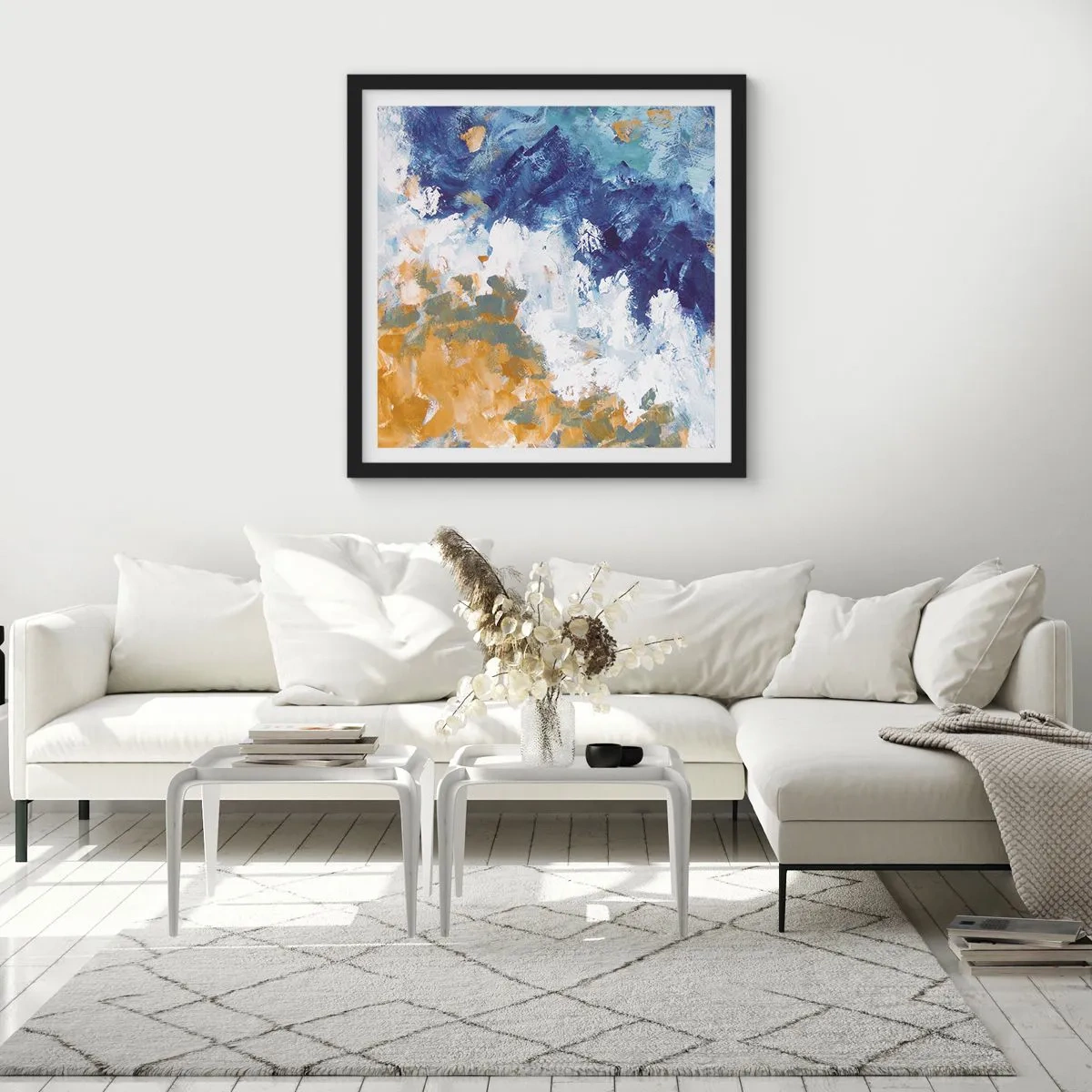 Poster in einem schwarzem Rahmen - Tanz der Naturelemente - 30x30 cm