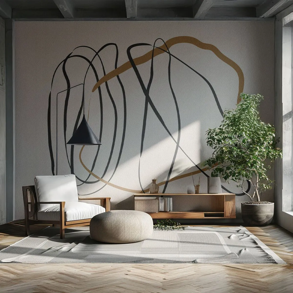 Fototapete Premium Canvas - Komposition – Looptanz - Stück, Minimalistisch, Art Deco - 500x350 cm