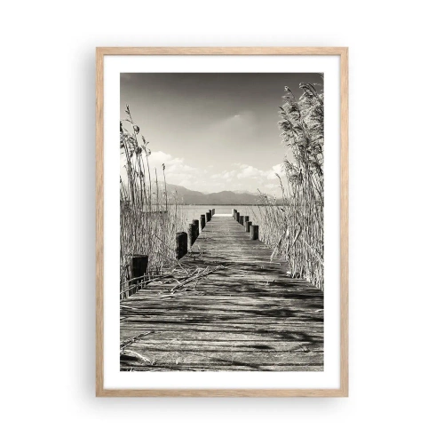 Poster in einem Rahmen aus heller Eiche - In der Stille des Grases - 50x70 cm