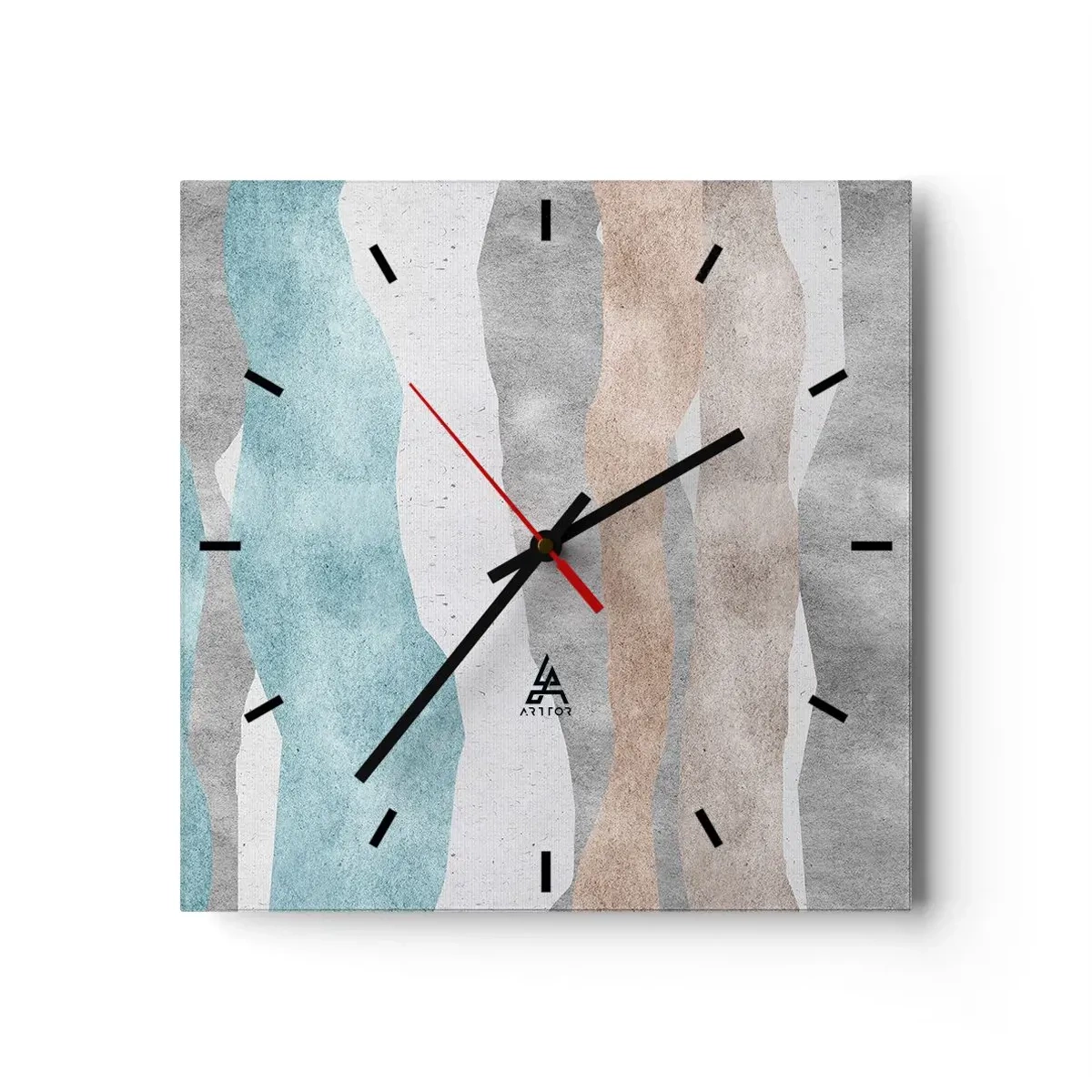 Wanduhr - Glasuhr - Studie über Nähe - 40x40 cm