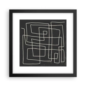 Poster in einem schwarzem Rahmen - Nicht so einfach - 30x30 cm