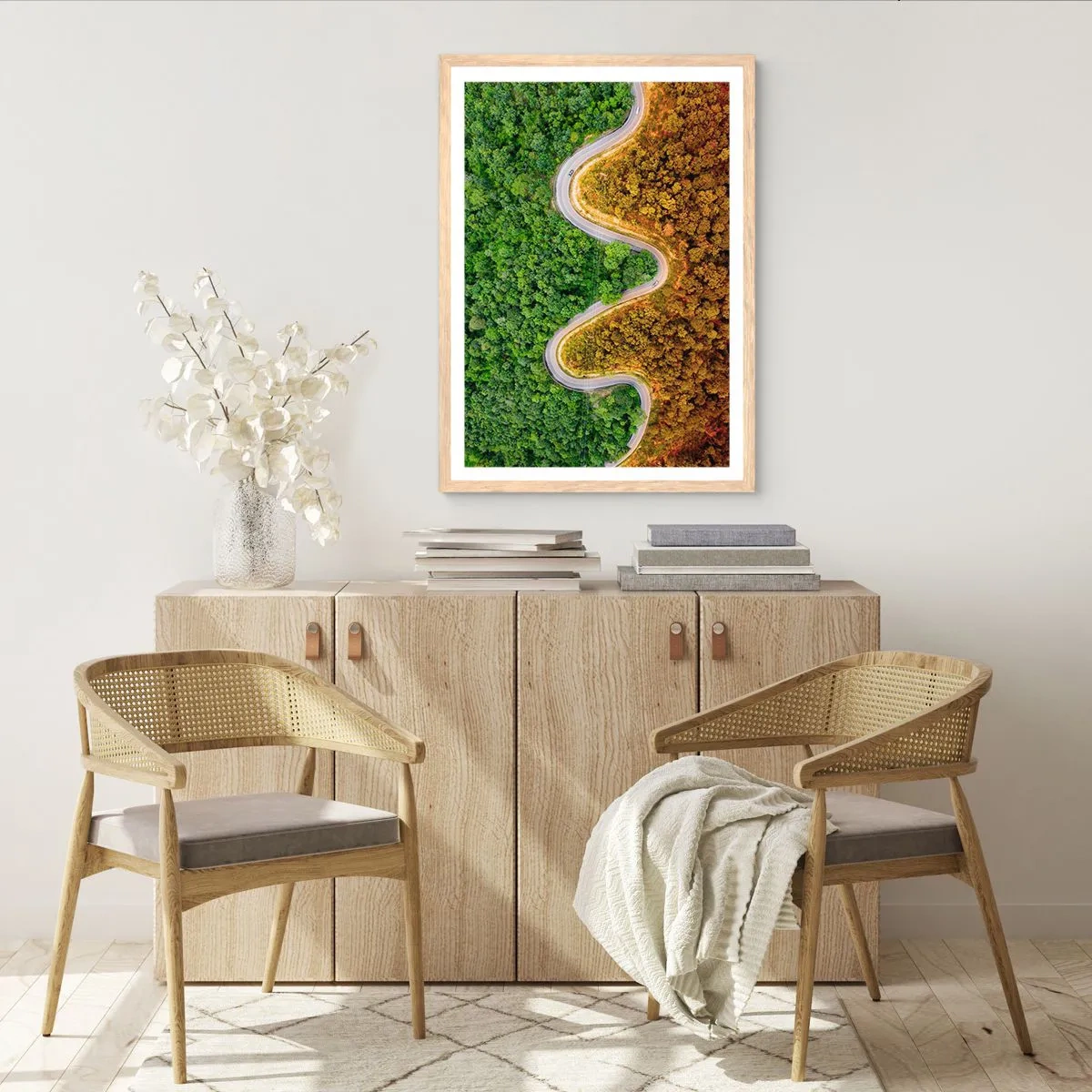 Poster in einem Rahmen aus heller Eiche - Grenzen und Durchbrüche - 40x50 cm