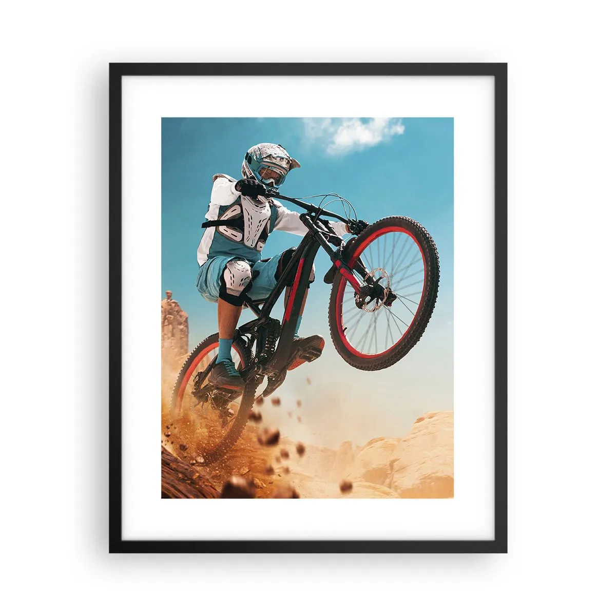 Poster in einem schwarzem Rahmen - Fahrrad-Wahnsinn-Dämon - 40x50 cm