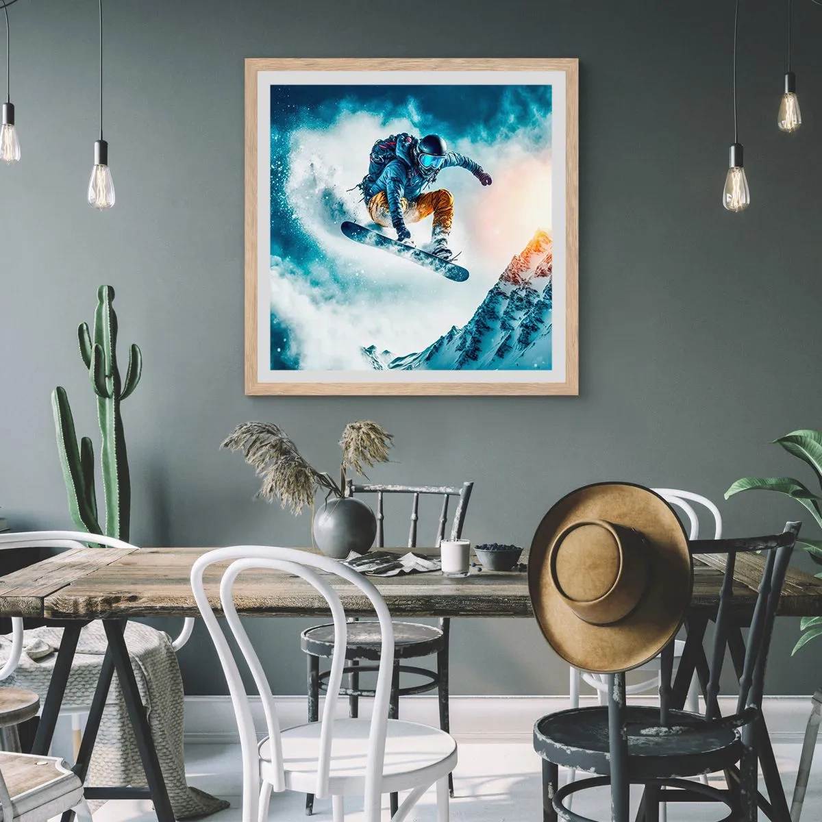 Poster in einem Rahmen aus heller Eiche - Extreme Emotionen - 30x30 cm