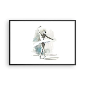 Poster in einem schwarzem Rahmen - In einen Schwan verzaubert - 91x61 cm