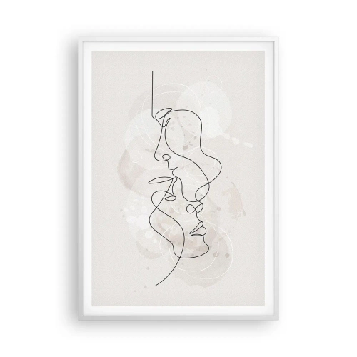 Poster in einem weißen Rahmen - Verstrickt in eine Umarmung - 70x100 cm