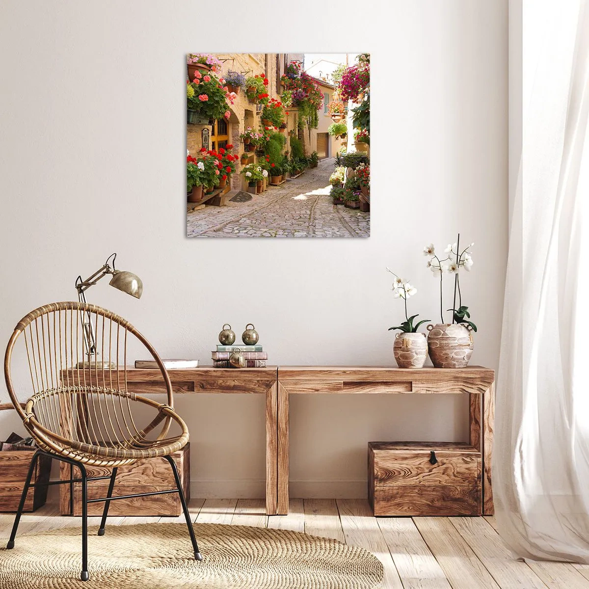 Bild auf Leinwand - Leinwandbild - In der Flut Blumen - 30x30 cm