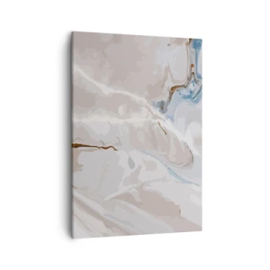 Bild auf Leinwand - Leinwandbild - Abstraktes Muster in Weiß- und Blautönen - 50x70cm - Blau schlängelt sich unter dem Weiß - Moderne Wanddekoration für Wohnzimmer und Schlafzimmer ARTTOR