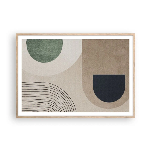 Poster in einem Rahmen aus heller Eiche - Sanftheit des Ovals - 100x70 cm