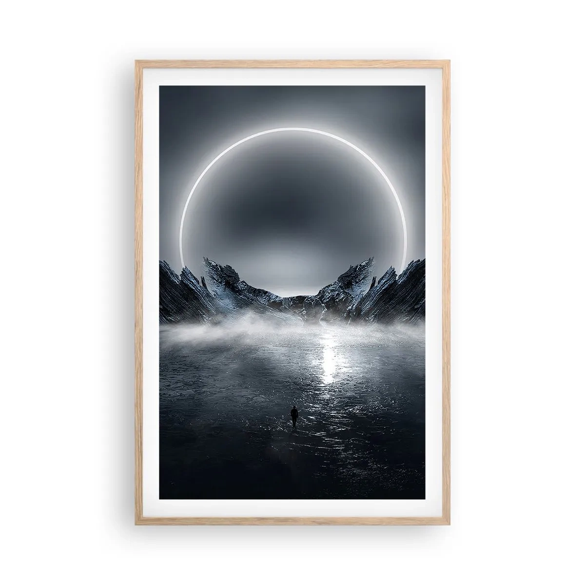 Poster in einem Rahmen aus heller Eiche - Ende der Geschichte - 61x91 cm