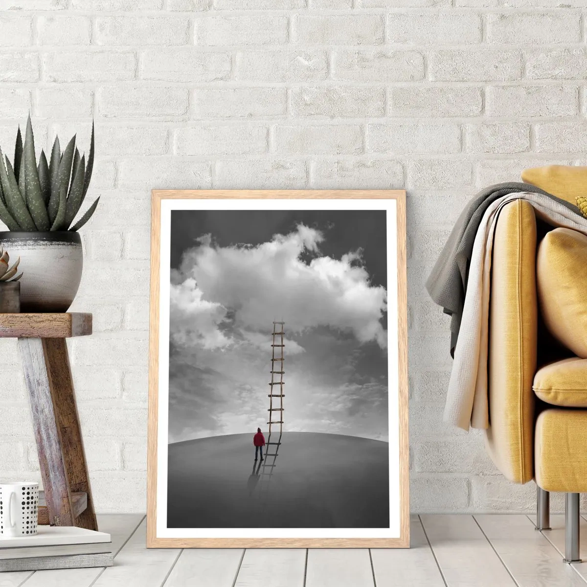 Poster in einem Rahmen aus heller Eiche - Alles ist möglich - 70x100 cm