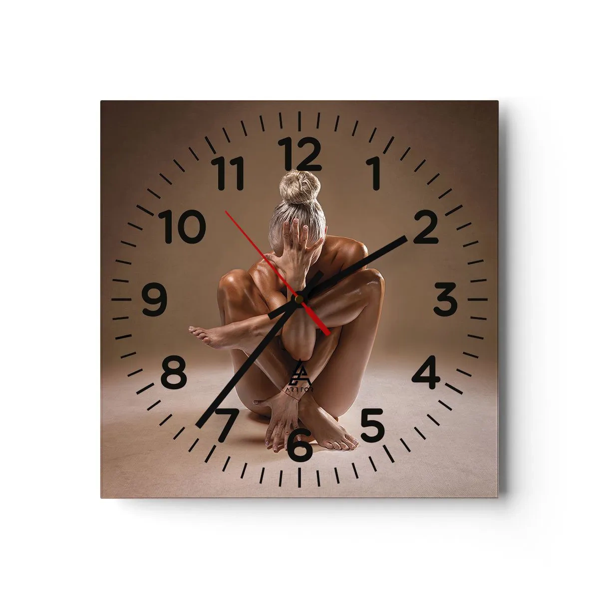 Wanduhr - Glasuhr - Die Einheit von Körper und Geist - 30x30 cm