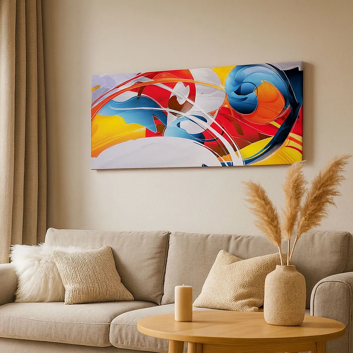 Bild auf Leinwand - Leinwandbild - Der Tanz der Elemente - 100x40 cm