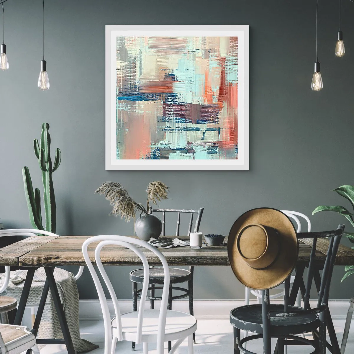 Poster in einem weißen Rahmen - Zum Licht kommen - 30x30 cm