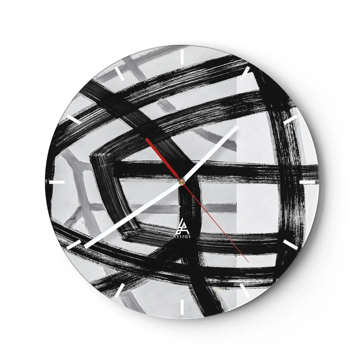 Wanduhr - Glasuhr - Bautiefe - 40x40 cm