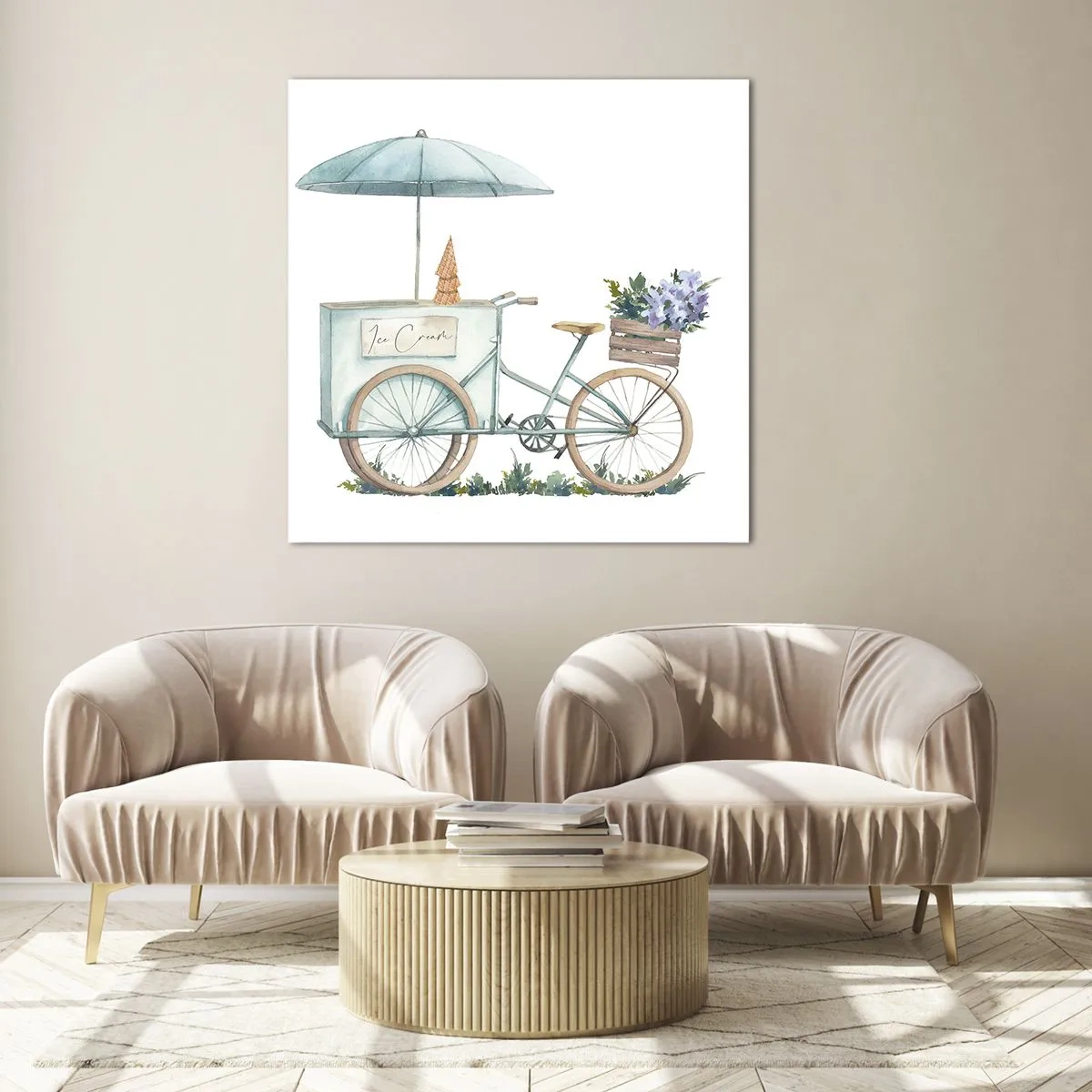 Glasbild - Bild auf glas - Süße Erinnerung an den Sommer - 60x60 cm